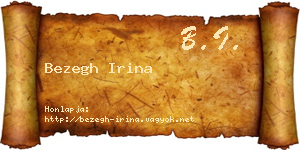 Bezegh Irina névjegykártya